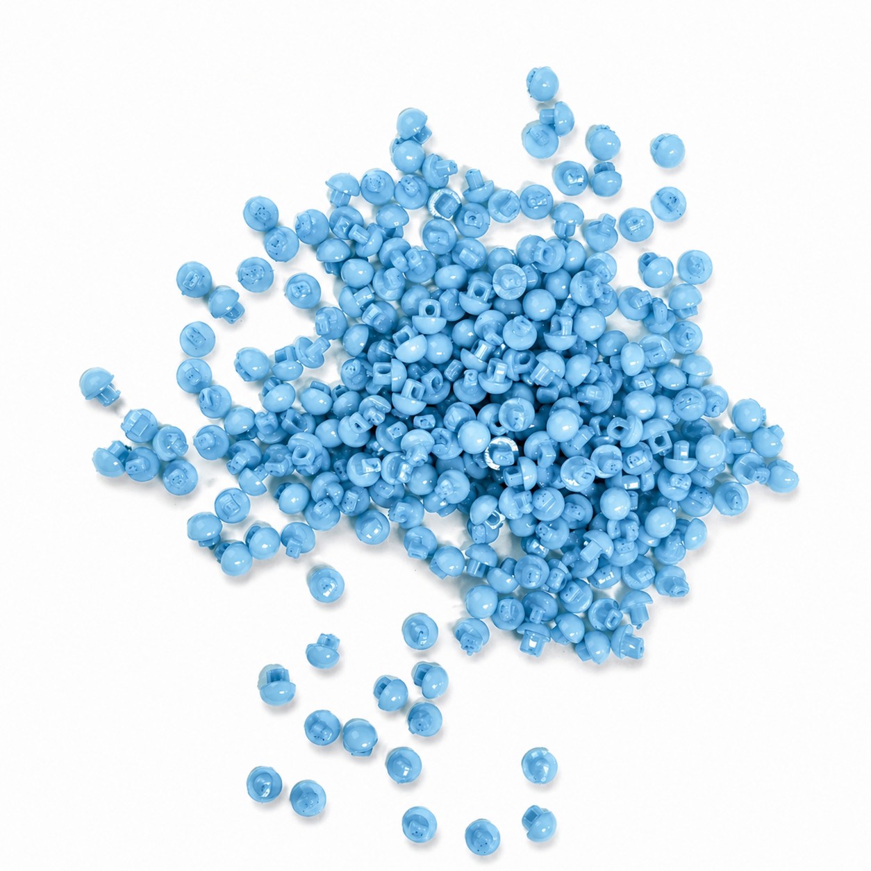 Мини-пуговицы пластиковые «Круглые», цв.голубой, 5 мм. title=