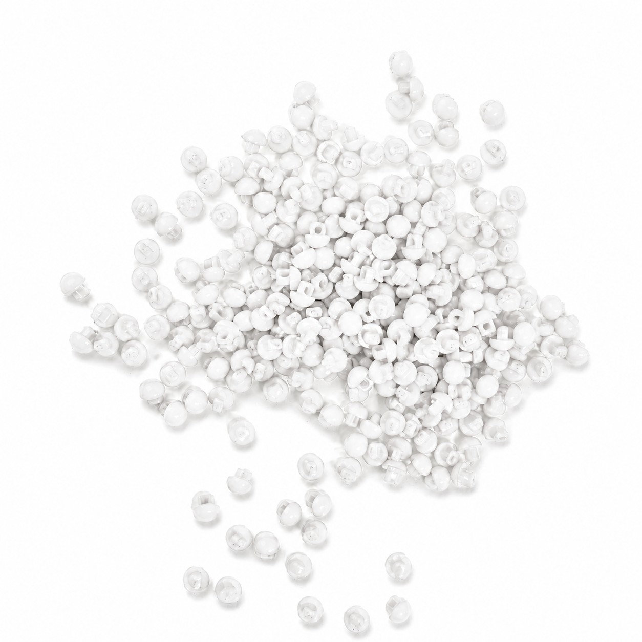 Мини-пуговицы пластиковые «Круглые», цв.белый, 5 мм. title=