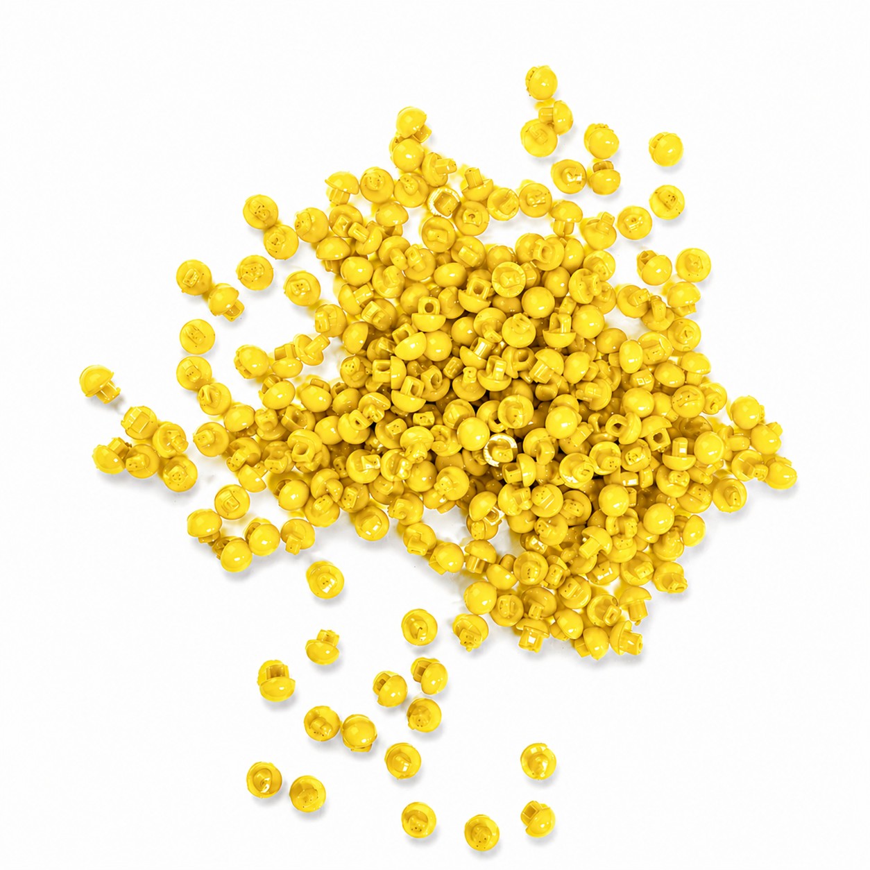 Мини-пуговицы пластиковые «Круглые», цв.желтый, 5 мм. title=