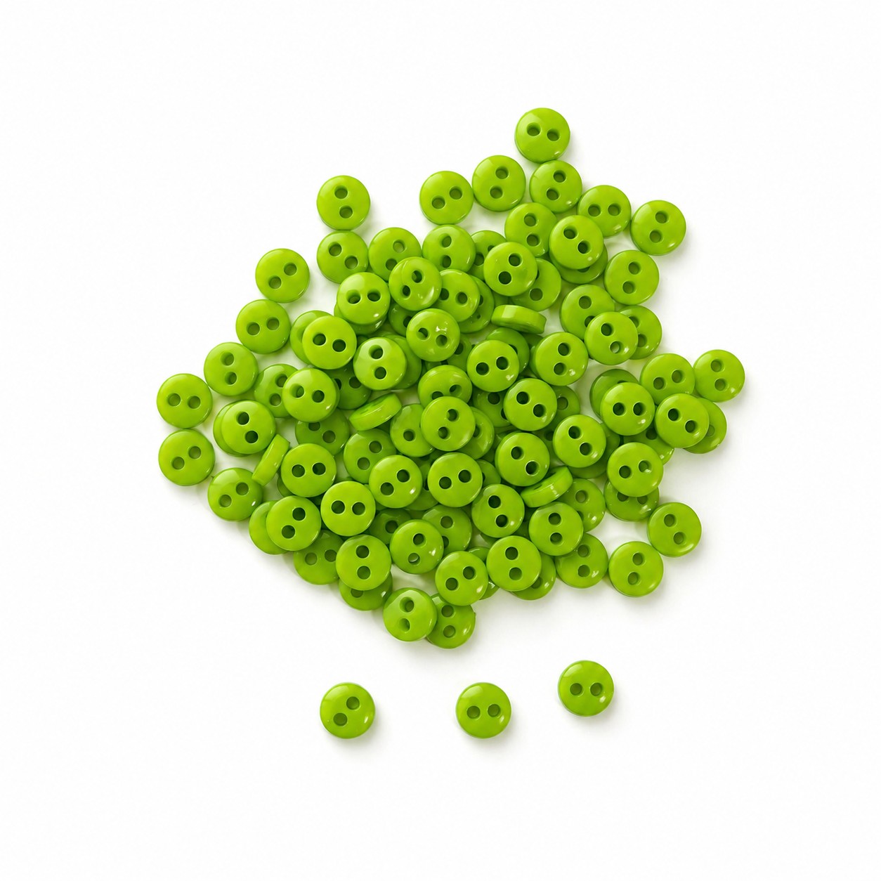 Мини-пуговицы пластиковые «Круглые», цв.зеленый, 5 мм. title=