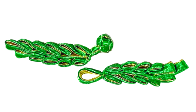 Клевант - застежка цв.зеленый с золотистой отделкой/ арт.DP0433/ дл.11см/ уп.12шт/ фас.1уп.