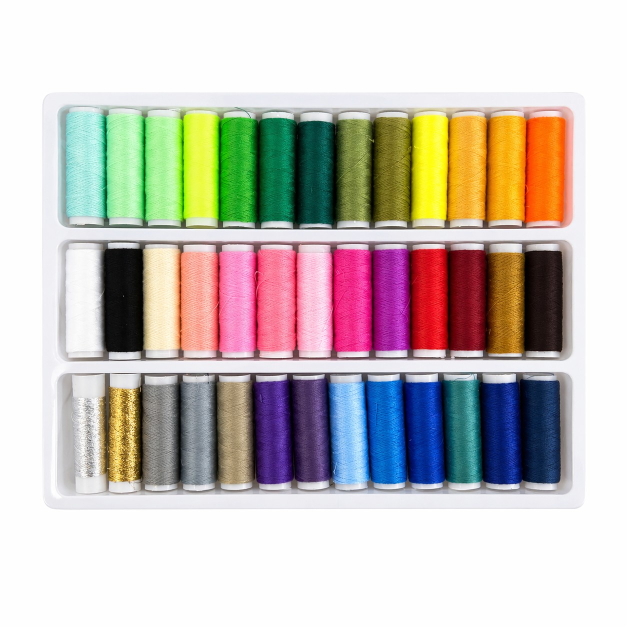 Набор швейных ниток 40 ЛШ, цв. ассорти, уп. 39 шт, дл. 100 м title=