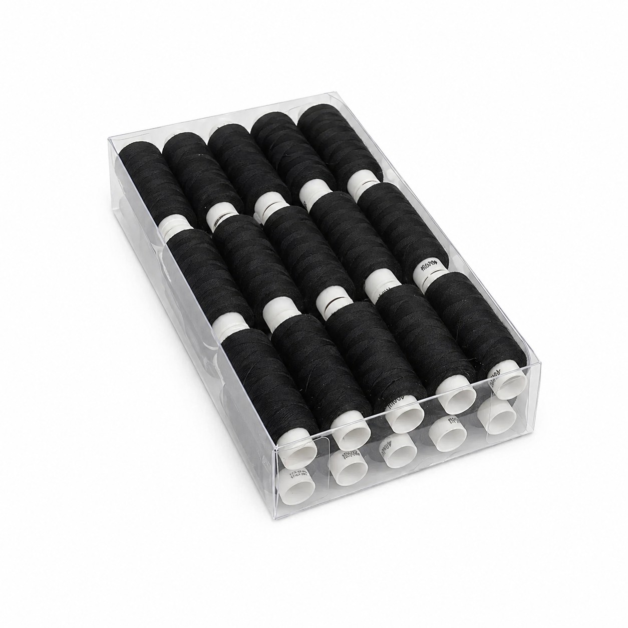 Нитки швейные 40 ЛШ, черные, 30 катушек по 200 м title=