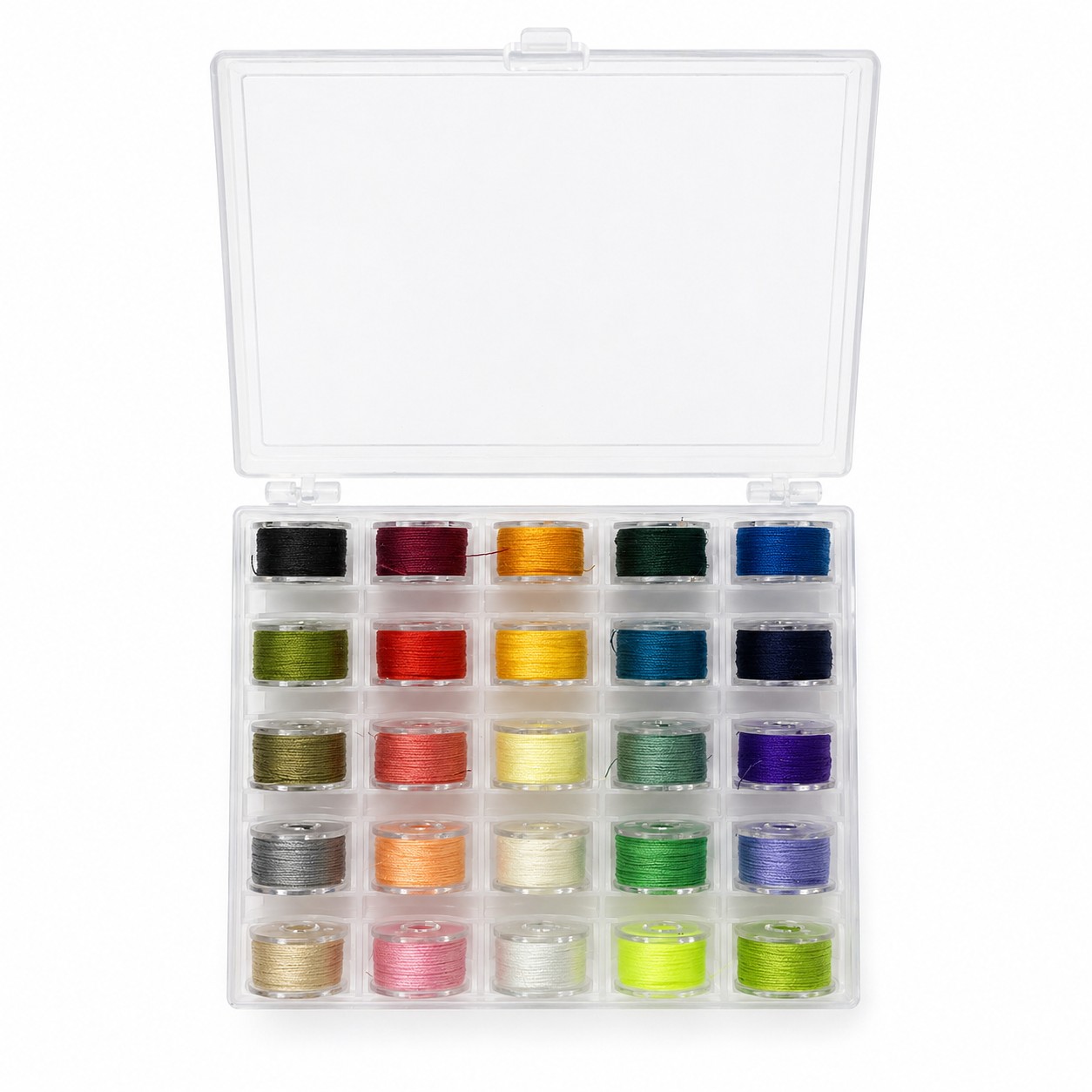 Набор пластиковых шпулек с нитками для швейной машины, 25 шт., диаметр 18 мм title=