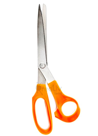 Ножницы портновские/ ручка оранжевая пластик/ фас.1шт