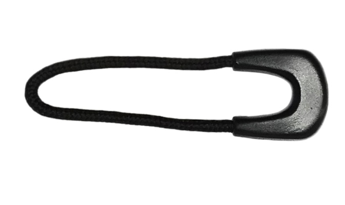 Пуллер для бегунка со шнурком/ арт.17/ цв.черный 322/ дл.63мм/ фас.1шт.