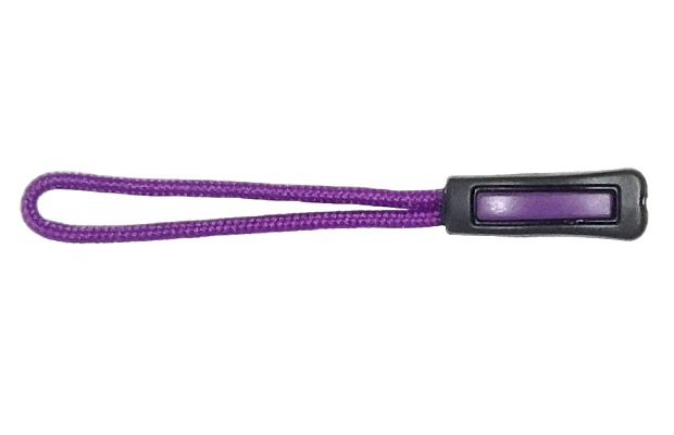 Пуллер для бегунка со шнурком/ арт.13/ цв.черный с фиолетовым 322+175/ дл.63мм/ фас.1шт.