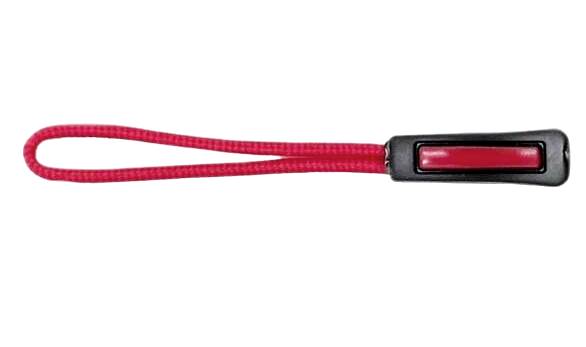 Пуллер для бегунка со шнурком/ арт.13/ цв.черный с красным 322+148/ дл.63мм/ фас.1шт.