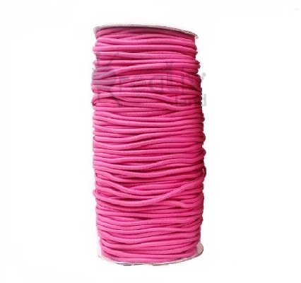 Резинка шляпная 3мм / цв.ярко-розовый/ 100м в рулоне/ фас.1рул.