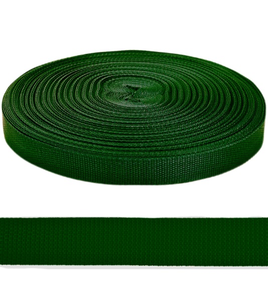 Лента ременная стропа ш.25мм/ цв.темно-зеленый/ 50м в рулоне/ фас.1рул.