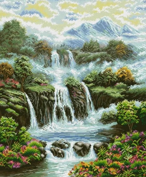 Схема для вышивания 40х50/ арт.0325 ВОДОПАД
