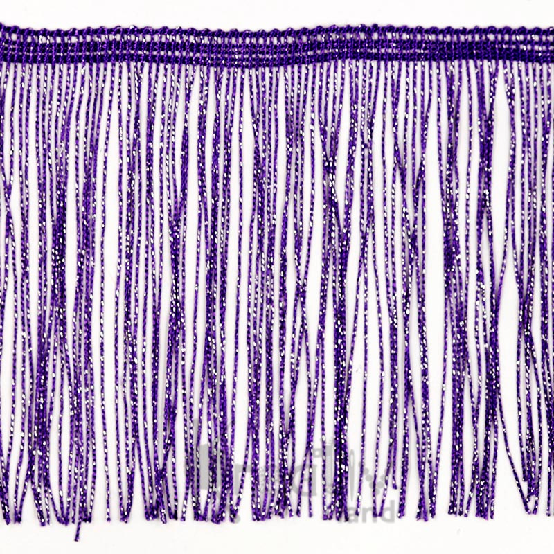 Бахрома с люрексом цв.фиолетовый/ шир.15см/ дл.9,1м/ фас.1рул