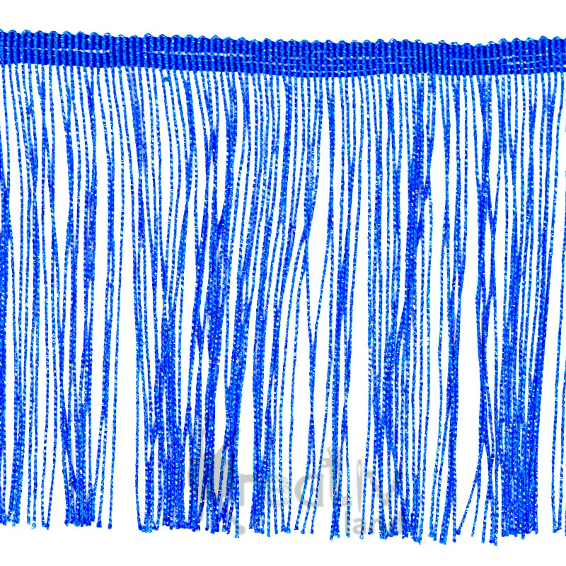 Бахрома с люрексом цв.синий/ шир.15см/ дл.9,1м/ фас.1рул
