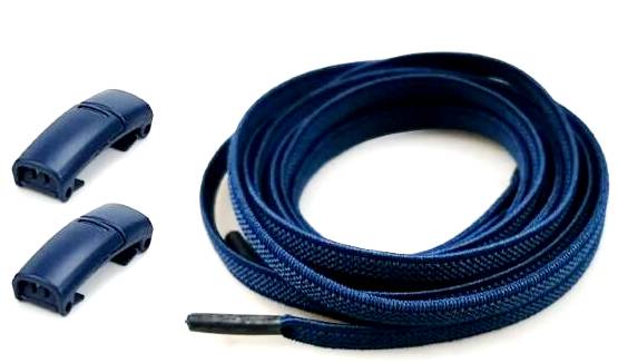 Шнурки эластичные/ с магнитными застёжками/ цв.темно-синий/ шир.10мм/ дл.100см/ фас.1пара