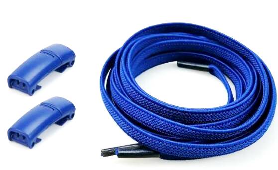 Шнурки эластичные с магнитными застёжками/ цв.синий/ шир.10мм/ дл.100см/ фас.1пара