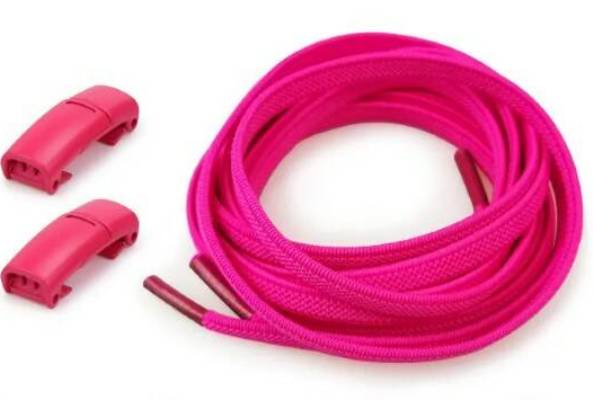 Шнурки эластичные с магнитными застёжками/ цв.ярко-розовый/ шир.10мм/ дл.100см/ фас.1пара
