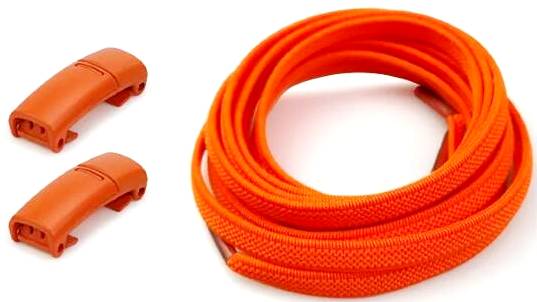 Шнурки эластичные с магнитными застёжками/ цв.оранжевый/ шир.10мм/ дл.100см/ фас.1пара