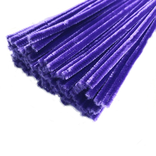 Синельная проволока бархатная/ цв.фиолетовый/ диаметр 6мм/ дл.30см/ уп.100шт/ фас.1уп.