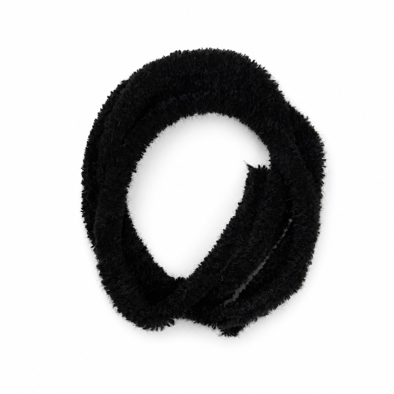 Синельная проволока велюр, цв. черный, дл. 120 см, диаметр 9 мм, арт. 809