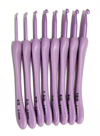 Крючки для вязания с прорезиненными ручками/ арт.SKP-13/ разноразмерные 2мм-6мм/ набор 9шт/ фас.1уп.