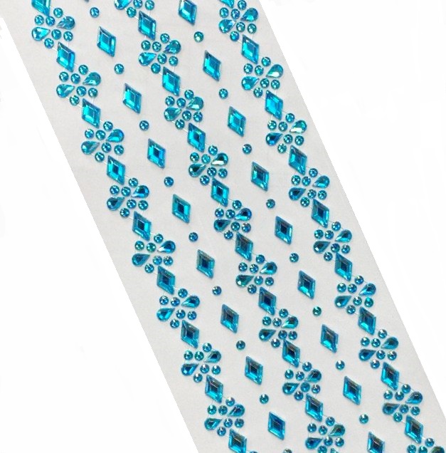 Стразы самоклеющиеся фигурные РОМБИК/ арт.HD-56/ цв.голубой перламутровый/ фас.1лист title=