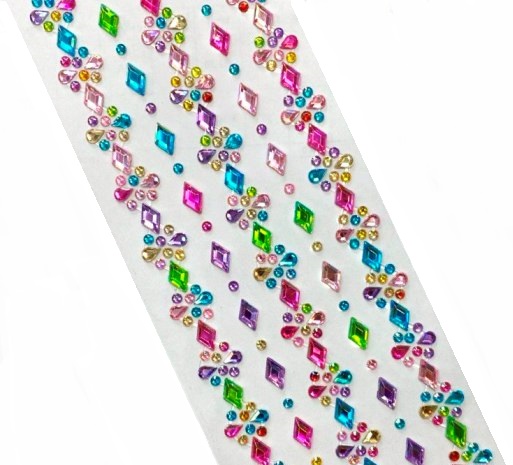 Стразы самоклеющиеся фигурные РОМБИК/ арт.HD-56/ цв.ассорти перламутровый/ фас.1лист title=