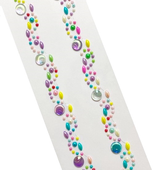 Стразы самоклеющиеся фигурные РАКУШКА/ д.10,4,2мм/ арт.NY-15/ цв.ассорти перламутровый/ фас.1лист title=