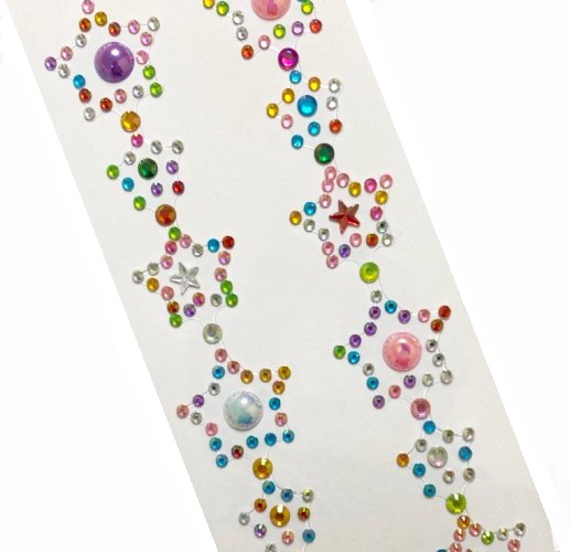 Стразы самоклеющиеся фигурные ЗВЕЗДА/ д.9,2мм/ арт.NY-15/ цв.ассорти перламутровый/ фас.1лист title=