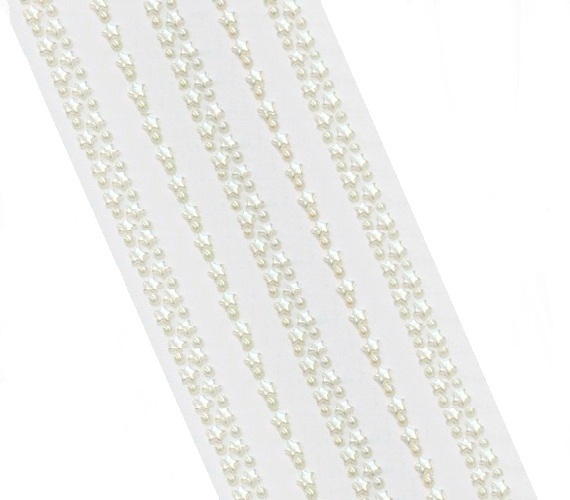 Стразы самоклеющиеся фигурные ЗВЕЗДОЧКИ, цв. молочный перламутровый, фас. 1 листов, д.5 мм