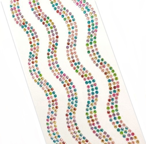 Стразы самоклеющиеся фигурные ЗМЕЙКА/ д.3мм/ цв.ассорти перламутровый/ фас.1лист title=
