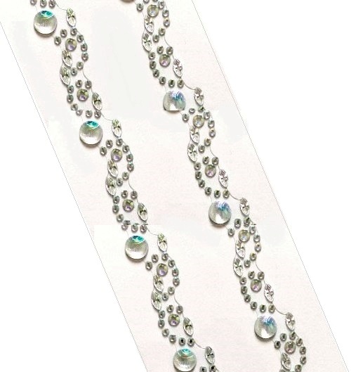 Стразы самоклеющиеся фигурные РАКУШКА/ д.10,4,2мм/ арт.NY-15/ цв.серебро перламутровое/ фас.1лист title=