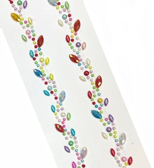 Стразы самоклеющиеся фигурные ВЬЮН/ арт.NY-15/ цв.ассорти/ фас.1лист