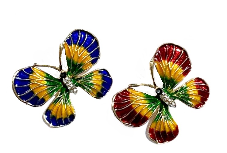 Брошь декоративная со стразами БАБОЧКА/ металл/ арт.SXZ-2/ размер 5х4см/ фас.1шт.