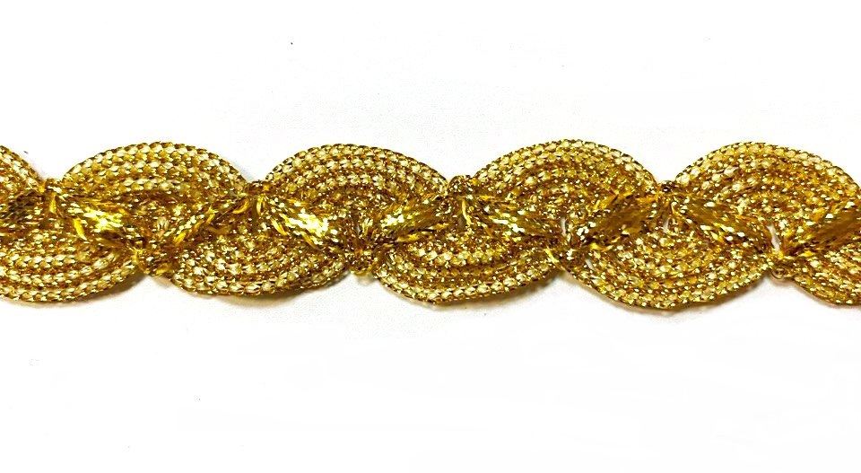 Тесьма отделочная/ цв.золото/ ш.20мм/ уп.15ярд./ арт.2015-01G/ фас.1рул.