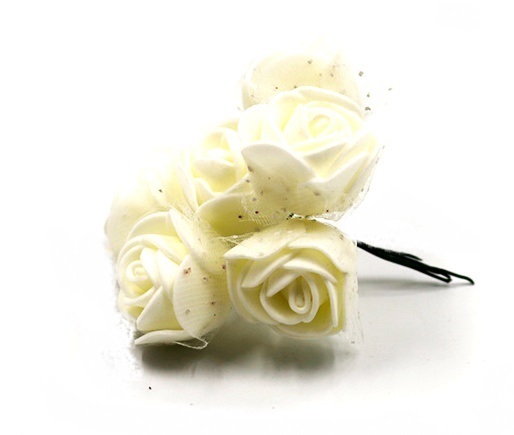 Цветы искусственные из фоамирана/ цв.молочный/ д.25мм/ уп.144шт/ фас.1уп