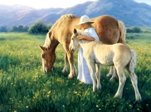 Набор для полного или частичного вышивания крестом 40х50/ арт.0368 ЛОШАДИ