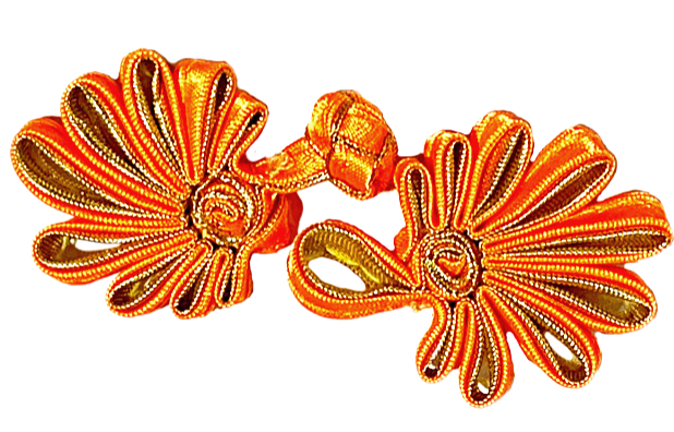 Клевант - застежка цв.оранжевый с золотистой отделкой/ арт.DSP061/ дл.7см/ уп.12шт/ фас.1уп.