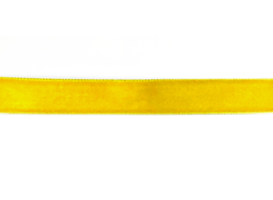 Лента бархатная однотонная/ 15мм/ цв.желтый/ дл.22,8см/ фас.1рул.