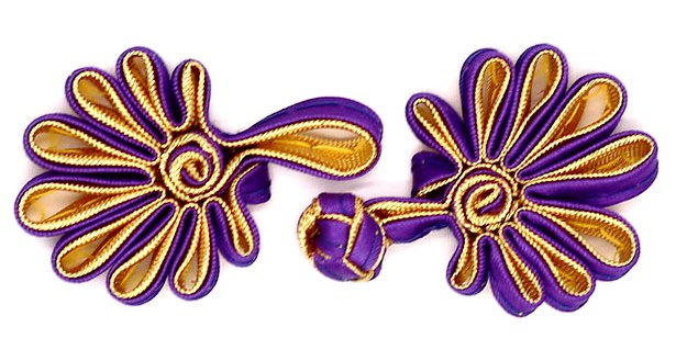 Клевант - застежка цв.фиолетовый с золотистой отделкой/ дл.8см/ уп.6пар/ фас.1уп.