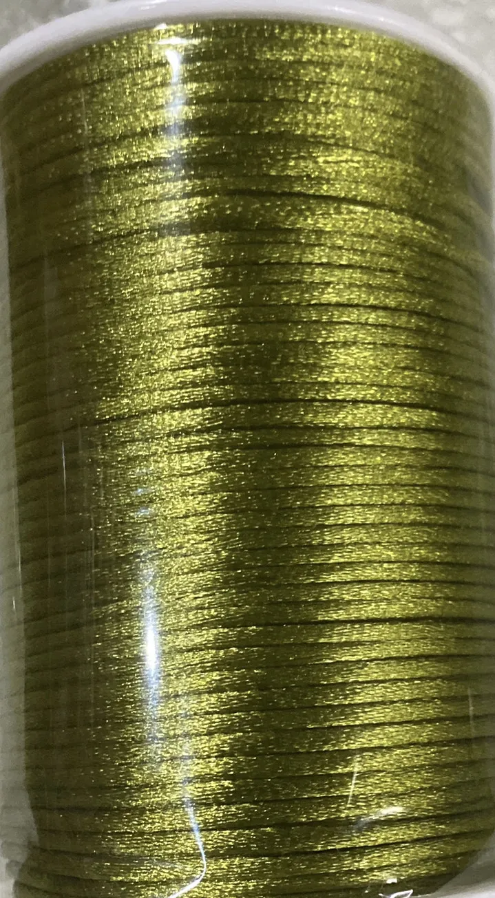 Шнур атласный 2 мм, цв. хаки 040, 91 м