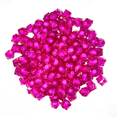 Бусины акриловые "Бусина в бусине", кубические, цв. малиновый 06, уп. 500 г, размер 10 х 10 мм