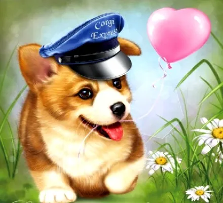 Алмазная мозаика, без подрамника, частичная выкладка, круглые стразы, 25 х 25 (живопись), арт. АК2020094 ЩЕНОК