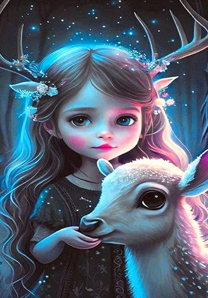 Алмазная живопись, подрамник, полная выкладка, 20 х 30 см, арт. AK2030075 ЛЕСНАЯ ФЕЯ