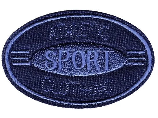 Аппликация термоклеевая овальная Sport - Athletic, цв. темно-синий, фас. 60 шт, 75 х 45 мм