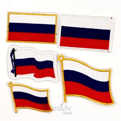 Аппликация термоклеевая Российский флаг, размер ассорти, фас. 60 шт, арт. Z1127