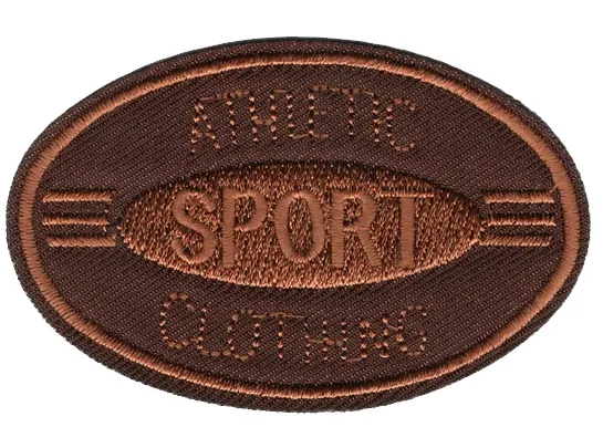 Аппликация термоклеевая овальная Sport - Athletic, цв. коричневый, фас. 60 шт, 75 х 45 мм