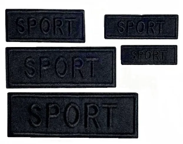 Аппликация термоклеевая комплект коллекция Sport, цв. чёрный, 5 размеров прямоугольника, фас. 60 шт, арт. R6471