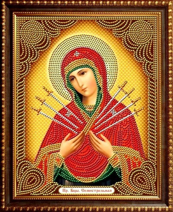 Алмазная мозаика, подрамник, частичная выкладка, круглые блестящие стразы, 27 х 33 см, арт. AS72600 СЕМИСТРЕЛЬНАЯ