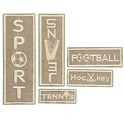Аппликация термоклеевая комплект коллекция Sport, цв. бежевый, 5 размеров-прямоугольник, фас. 60 шт, арт. Z1122