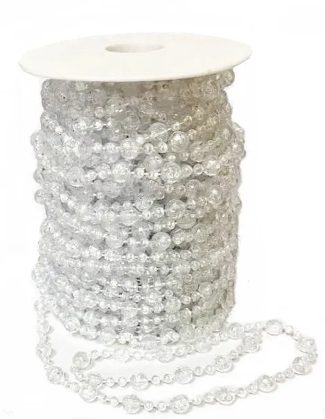 Бусины на бобине, цв. прозрачный, 8 и 4 мм, 20 м, арт. BUC PP-59001